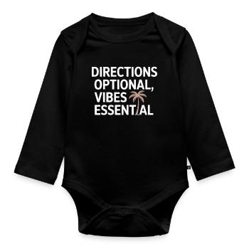 Directions Optional Vibes Essential GIS Travel - Organic Longsleeve Baby Bodysuit - black - Front