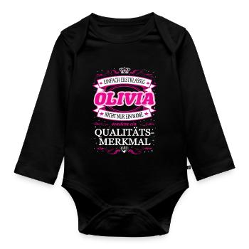 Quality feature Olivia simply first-class - Organic Longsleeve Baby Bodysuit - black - Front