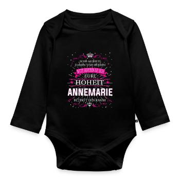 Votre Altesse Annemarie entre dans la salle - Body Bébé bio manches longues - noir - Devant