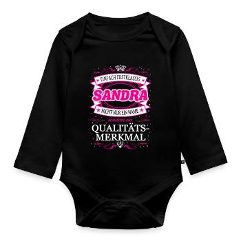 Qualitätsmerkmal Sandra einfach Erstklassig - Baby Bio-Langarm-Body - Schwarz - Vorne