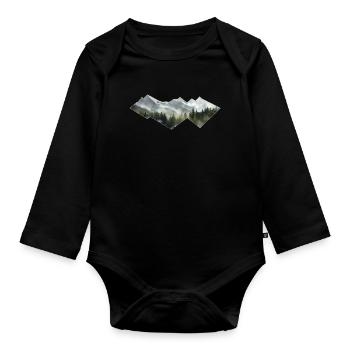 Berge Minimalismus - Baby Bio-Langarm-Body - Schwarz - Vorne