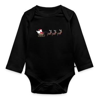 Sea Otter Cartoon Weihnachtsgeschenk - Baby Bio-Langarm-Body - Schwarz - Vorne