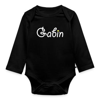 Gabin - Body Bébé bio manches longues - noir - Devant