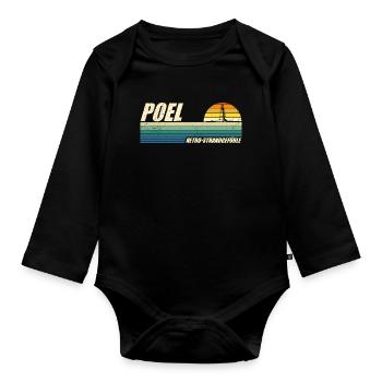Baltic Sea RETRO BEACH FEELINGS POEL Souvenier Funny - Organic Longsleeve Baby Bodysuit - black - Front
