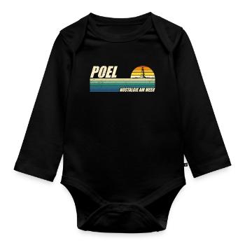 Baltic Sea POEL NOSTALGIA BY THE SEA Retro Funny - Organic Longsleeve Baby Bodysuit - black - Front