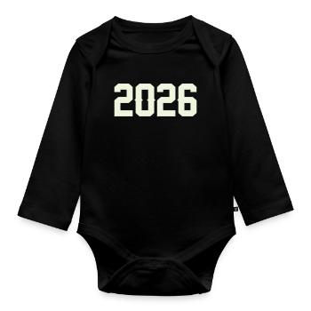 2026 - Organic Longsleeve Baby Bodysuit - black - Front