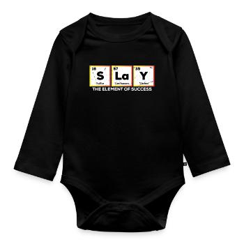 Funny Chemistry Periodic Table Words Slay - Baby Bio-Langarm-Body - Schwarz - Vorne