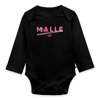 Malle Wiederholungstäter - Baby Bio-Langarm-Body - Schwarz - Vorne