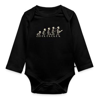 Skeleton Evolution - Funny Halloween Gift - Organic Longsleeve Baby Bodysuit - black - Front