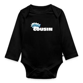 Cool Cousin Statement-Design für den Cousin - Baby Bio-Langarm-Body - Schwarz - Vorne