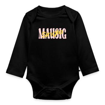 Single Mouse Girlfriend - Organic Longsleeve Baby Bodysuit - black - Front