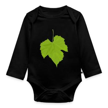 Maple leaf - Organic Longsleeve Baby Bodysuit - black - Front