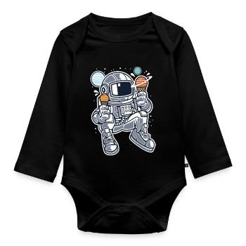 Ice Cream Astronaut - Baby Bio-Langarm-Body - Schwarz - Vorne