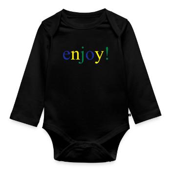 enjoy - Organic Longsleeve Baby Bodysuit - black - Front