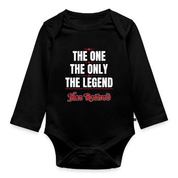 The Legend has retired Retraitée Cadeau - Body Bébé bio manches longues - noir - Devant