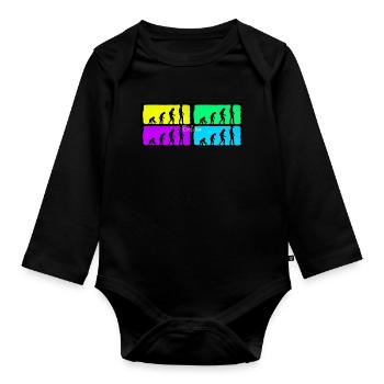 evolution - Organic Longsleeve Baby Bodysuit - black - Front