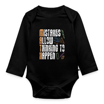 Math school mathematics study formula gift - Organic Longsleeve Baby Bodysuit - black - Front