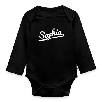 Sophia pour les filles - Body Bébé bio manches longues - noir - Devant