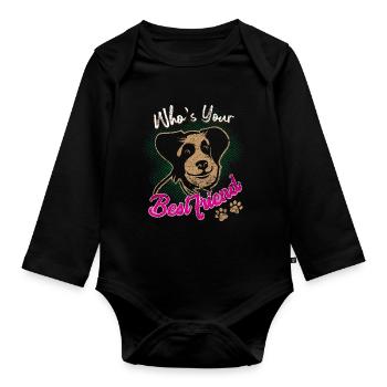 Hund und Hunde - Baby Bio-Langarm-Body - Schwarz - Vorne
