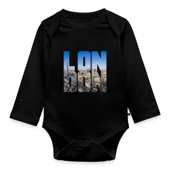 Londres Angleterre Royaume-Uni GB - Body Bébé bio manches longues - noir - Devant