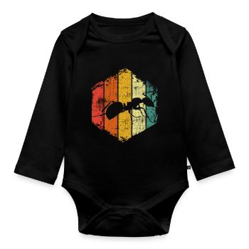 Ant - Organic Longsleeve Baby Bodysuit - black - Front