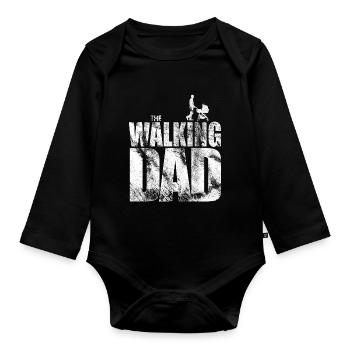 Walking Dad - Funny Sayings, Gift for Fathers - Organic Longsleeve Baby Bodysuit - black - Front