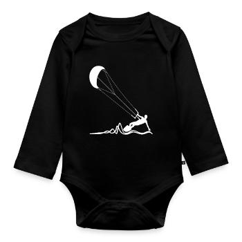 Kitesurfers - Body Bébé bio manches longues - noir - Devant