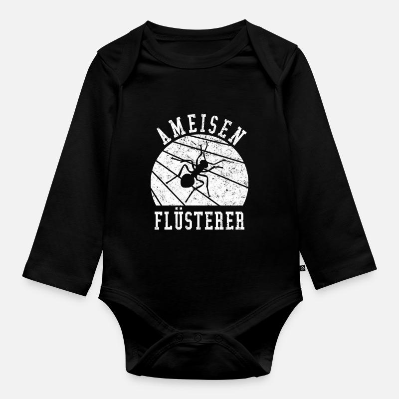 Ameisen Flüsterer Geschenkidee - Baby Bio-Langarm-Body - Schwarz