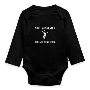 Tennis Ballsport Tennisspieler Hobby Geschenk idee - Baby Bio-Langarm-Body - Schwarz - Vorne