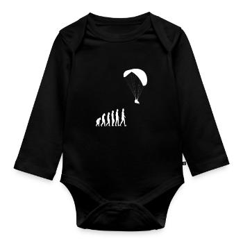 Parapente Parapente Parapente Retro - Body Bébé bio manches longues - noir - Devant