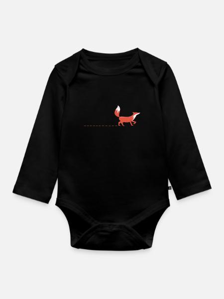 Fuchs Waldtiere Umweltschutz Natur Geschenkidee - Baby Bio-Langarm-Body - Schwarz