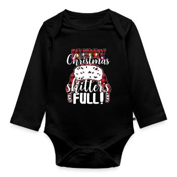 Joyeux Noël Shitter’s Full - Body Bébé bio manches longues - noir - Devant