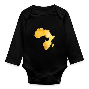Afrika Africa Rhino Rhinoceros - Organic Longsleeve Baby Bodysuit - black - Front