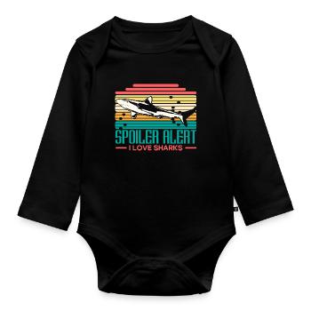 Shark Predator Gift Idea - Organic Longsleeve Baby Bodysuit - black - Front