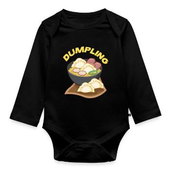 Dumpling Suppe - Baby Bio-Langarm-Body - Schwarz - Vorne