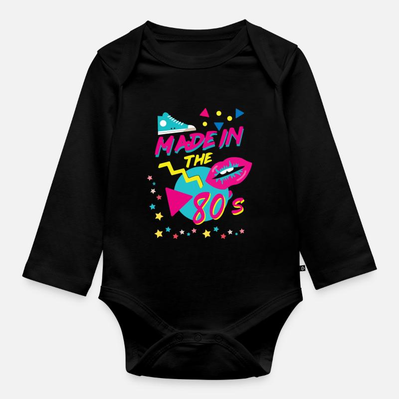 made in the 80s - Body Bébé bio manches longues - noir