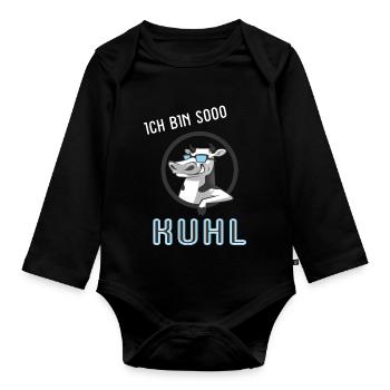 Ich bin so cool. Kuhl, Kuh - Baby Bio-Langarm-Body - Schwarz - Vorne