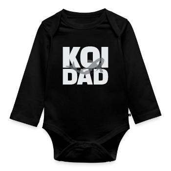 Koi Dad Koi-Fisch-Design für Koi-Teich-Besitzer - Baby Bio-Langarm-Body - Schwarz - Vorne