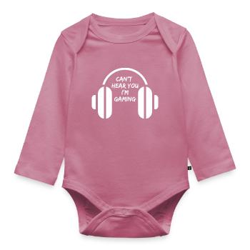 Game Shirt Can t Hear You Im Gaming Game Pick Headsed - Body Bébé bio manches longues - mauve - Devant