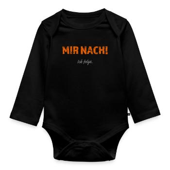 Mir nach, ich folge! - Baby Bio-Langarm-Body - Schwarz - Vorne