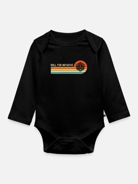 Roll For Initiative RPG Gamer Shirt - Baby Bio-Langarm-Body - Schwarz