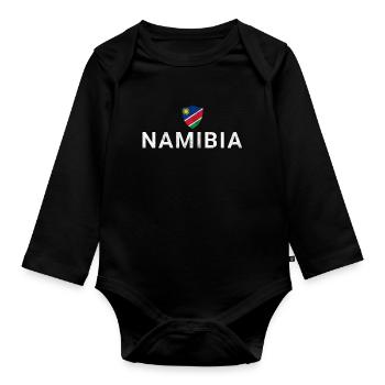 Namibia - Baby Bio-Langarm-Body - Schwarz - Vorne