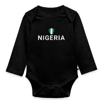 Nigeria - Baby Bio-Langarm-Body - Schwarz - Vorne