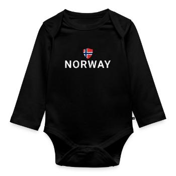 Norway - Organic Longsleeve Baby Bodysuit - black - Front