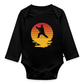 Tai Chi Martial Arts Meditation Self-Defense - Organic Longsleeve Baby Bodysuit - black - Front