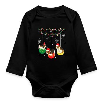Beagle Weihnachten - Baby Bio-Langarm-Body - Schwarz - Vorne