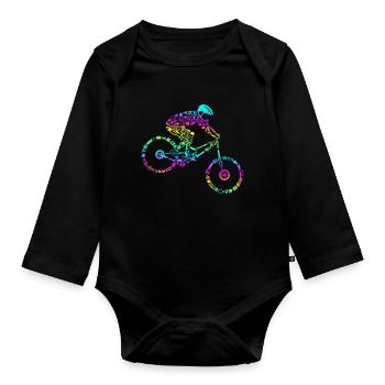 VTT Retro Calligram Cyclisme Mountain Bike Amateurs - Body Bébé bio manches longues - noir - Devant