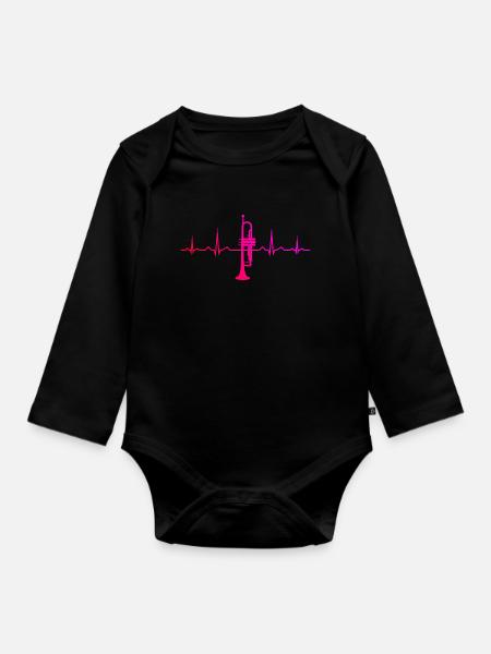 Trompete Jazz Trompeter Trumpet Player Trompeter - Baby Bio-Langarm-Body - Schwarz