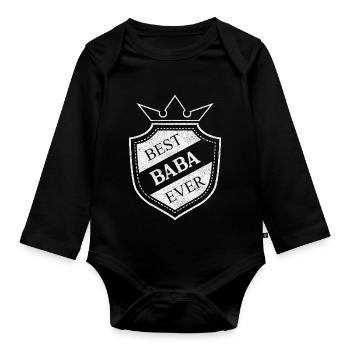 Baba - Baby Bio-Langarm-Body - Schwarz - Vorne