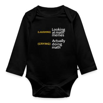 Math gift nerd teacher math teacher math - Organic Longsleeve Baby Bodysuit - black - Front